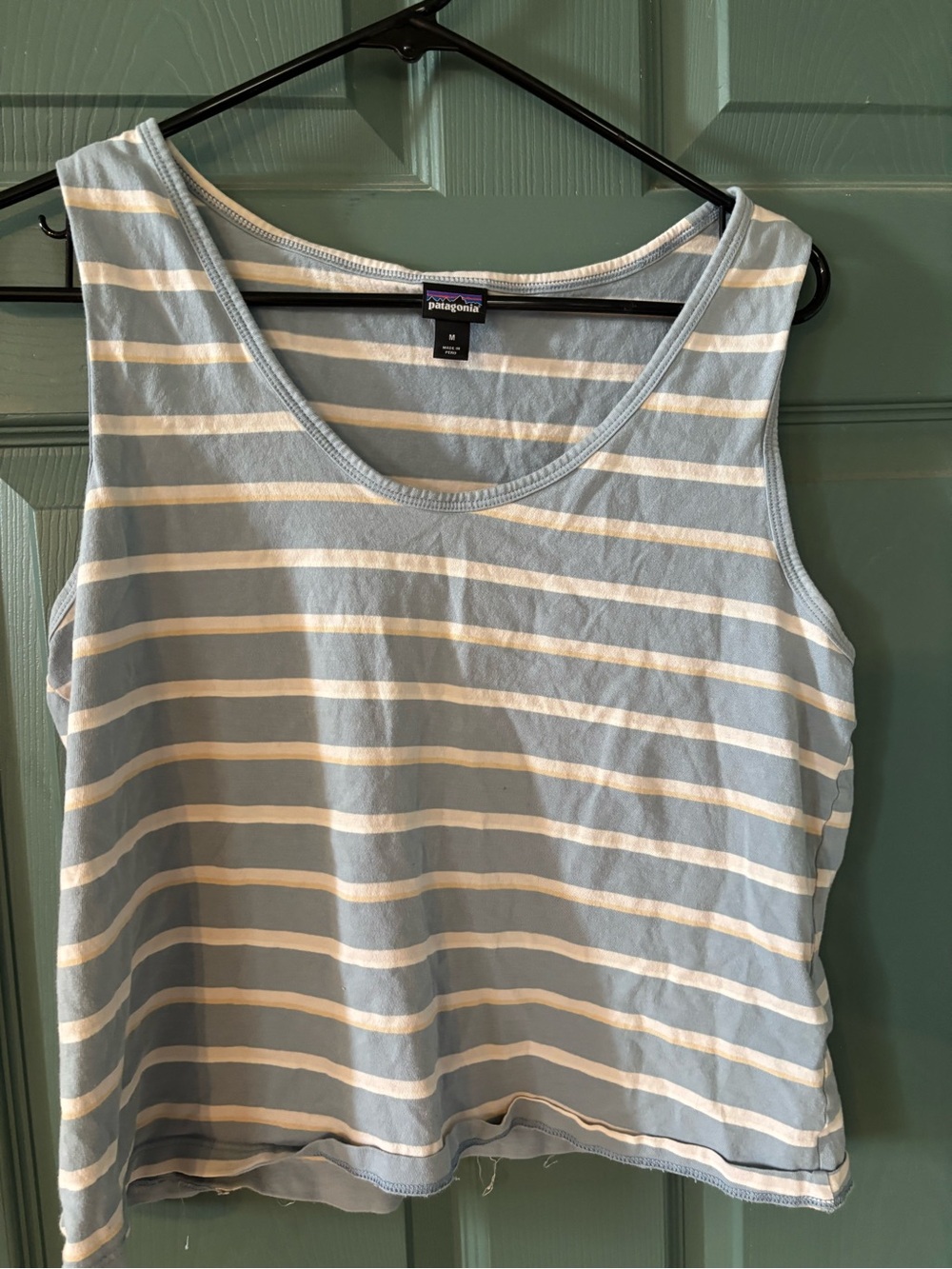 Patagonia Light Blue & White Striped Women's Tank